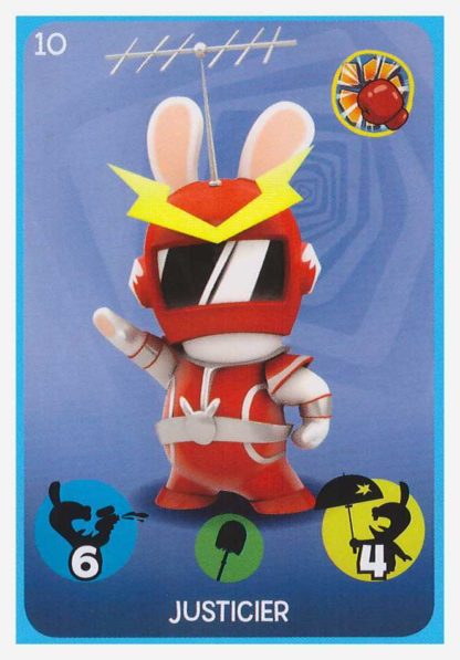 Carte À Jouer. Panini. Carrefour Rush 2017. Collection The Lapins Crétins Justicier N° 10