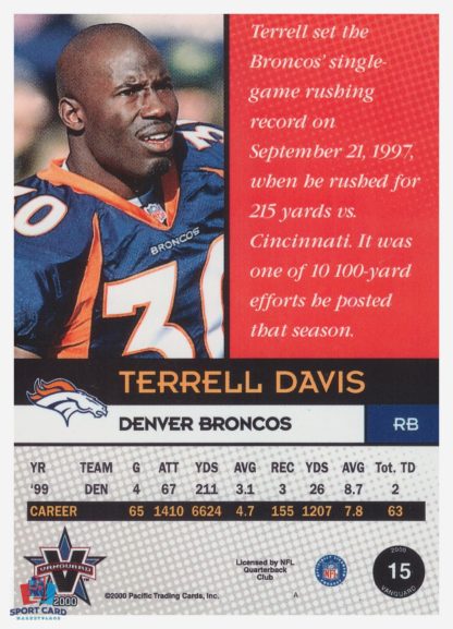 2000 Players Vanguard Terrell Davis #15 – Image 2