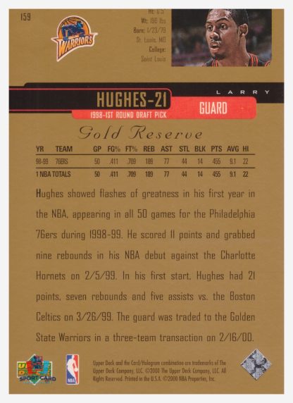 2000 Upper Deck Gold Reserve Larry Hugues #159 – Image 2