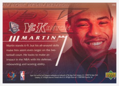 2000 Upper Deck Y3K Strength Kenyon Martin #196 – Image 2