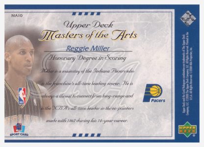 2000 Upper Deck Masters Of The Arts Reggie Miller #MA10 – Image 2