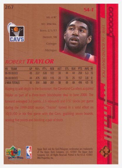 2001 Upper Deck Game Jersey Edition Robert Traylor #267 – Image 2