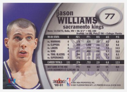 2001 Fleer E-X Jason Williams #77 – Image 2