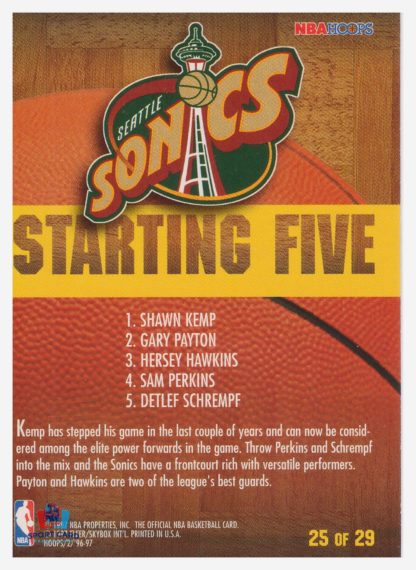 1997 Fleer NBA Hoops Starting Five #25/29 – Image 2