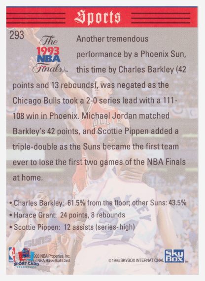 1993 Skybox NBA Hoops The 1993 NBA Finals #293 – Image 2