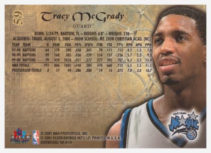2001 Fleer Showcase Tracy McGrady #59 – Image 2