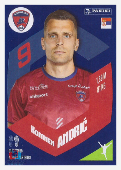 Panini Foot 2024 #061 Komnen Andriç Clermont Foot 63