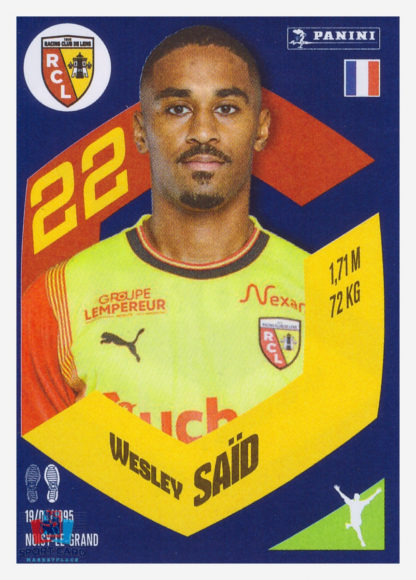 Panini Foot 2024 #105 Wesley Saïd RC Lens