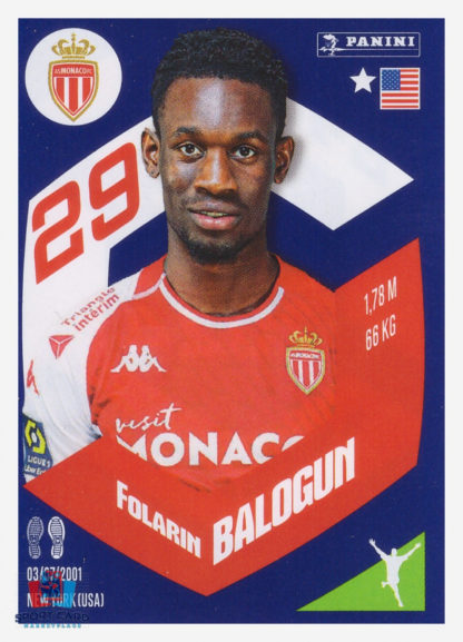 Panini Foot 2024 #249 Folarin Balogun AS Monaco