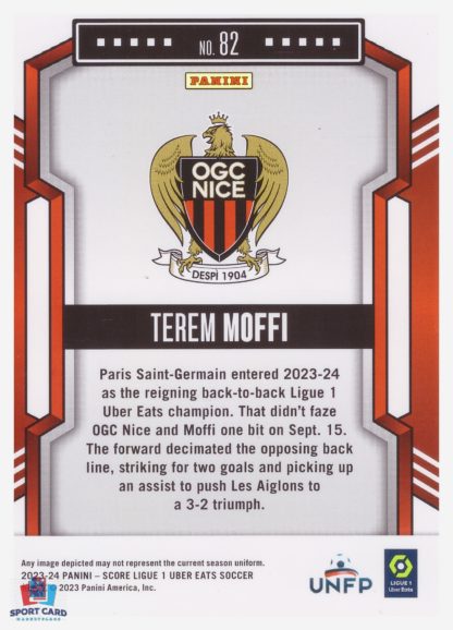 Panini Score Ligue 1 2023-24 Base Card - Terem Moffi - OGC Nice #82 – Image 2