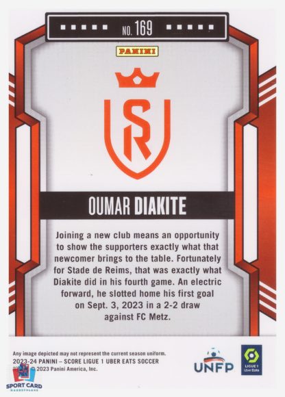 Panini Score Ligue 1 2023-24 Rookie Card - Oumar Diakite - Stade de Reims #169 – Image 2
