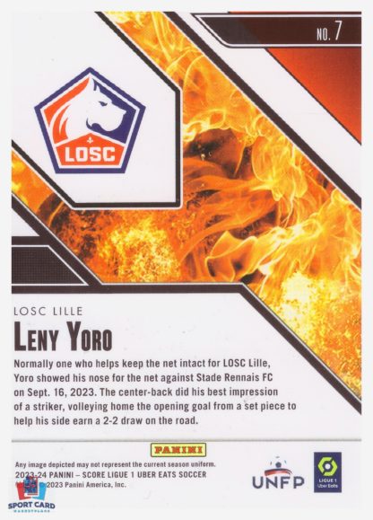Panini Score Ligue 1 2023-24 Hot Rookies - Leny Yoro - LOSC Lille #HR7 – Image 2