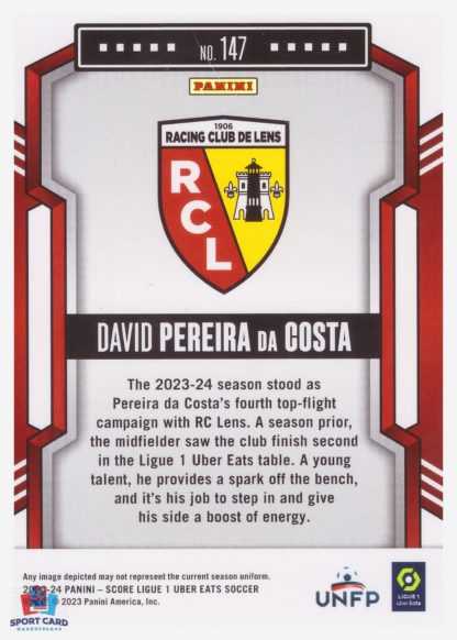 Panini Score Ligue 1 2023-24 Rookie Card - David Pereira Da Costa - RC Lens #147 – Image 2