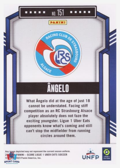 Panini Score Ligue 1 2023-24 Rookie Card - Angelo - RC Strasbourg #151 – Image 2