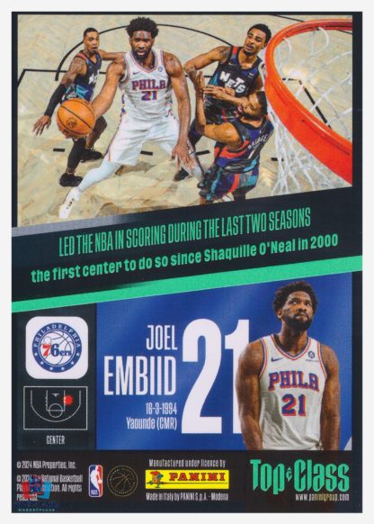 Panini NBA Top Class 2024 Unbeatable - Joel Embiid / Philadelphia 76ers #265 – Image 2