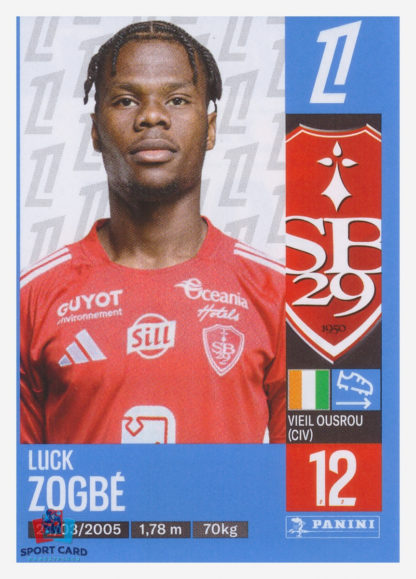 Panini Foot 2025 - Luck Zogbé / Stade Brestois 29 #77