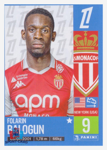 Panini Foot 2025 - Folarin Balogun / AS Monaco #257