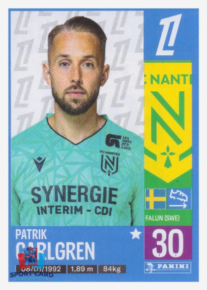 Panini Foot 2025 - Patrik Carlgren / FC Nantes #293
