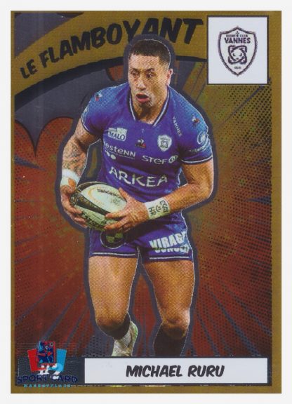 Le flamboyant - Michael Ruru / Vannes N°138 Panini Rugby Top 14 2024-2025