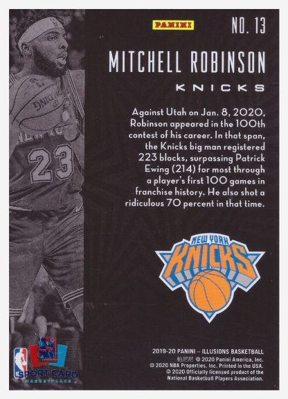 2019-20 Panini Illusions Mitchell Tobinson / New York Knicks #13 – Image 2