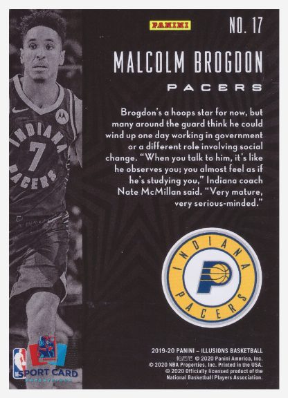 2019-20 Panini Illusions Malcolm Brogdon / Indiana Pacers #17 – Image 2