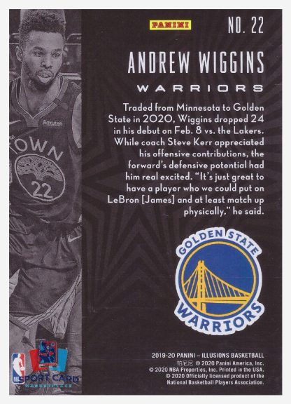2019-20 Panini Illusions Andrew Wiggins / Golden State Warriors #22 – Image 2