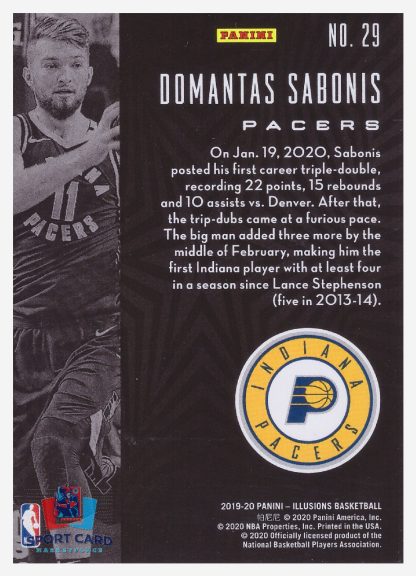 2019-20 Panini Illusions Domantas Sabonis / Indiana Pacers #29 – Image 2