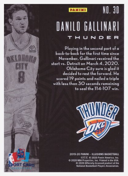 2019-20 Panini Illusions Danilo Gallinari / Oklahoma Thunder #30