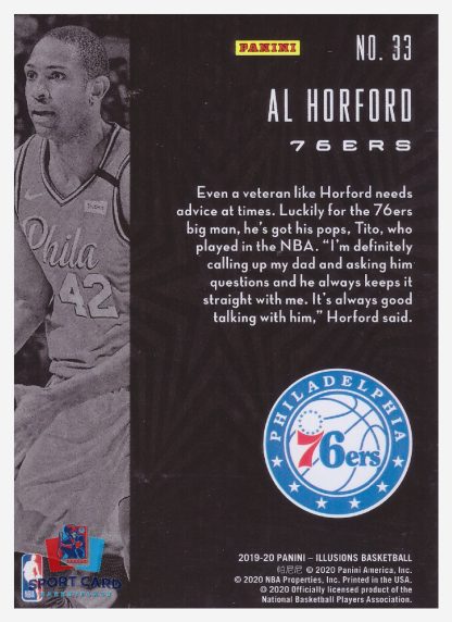 2019-20 Panini Illusions Al Horford / Philadelphia 76ers #33 – Image 2