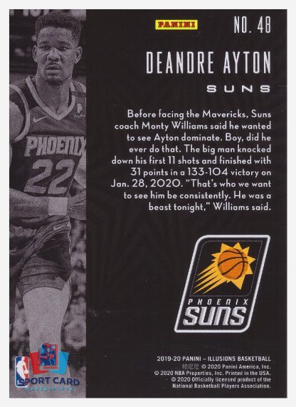 2019-20 Panini Illusions Deandre Ayton / Phoenix Suns #48