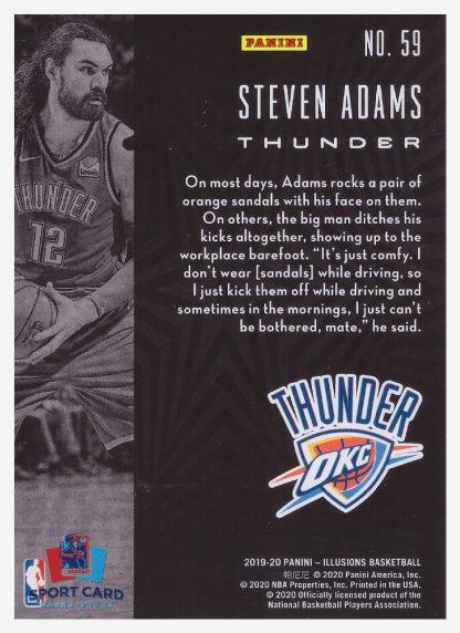 2019-20 Panini Illusions Steven Adams / Oklahoma Thunder #59 – Image 2