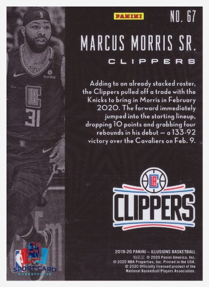 2019-20 Panini Illusions Marcus Morris Sr / Los Angeles Clippers #67 – Image 2