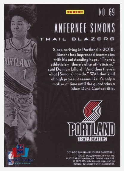 2019-20 Panini Illusions Anfernee Simons /Portland Trail Blazers #69