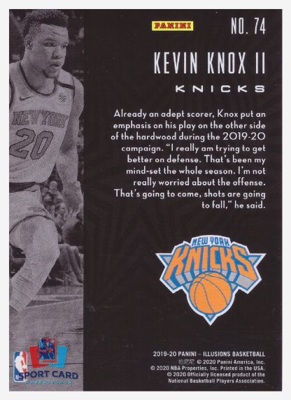 2019-20 Panini Illusions Kevin Knox II / New York Knicks #74 – Image 2