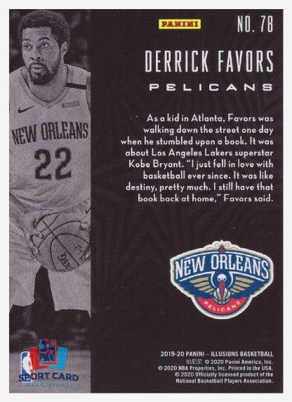 2019-20 Panini Illusions Derrick Favors / New Orleans Pelicans #78 – Image 2