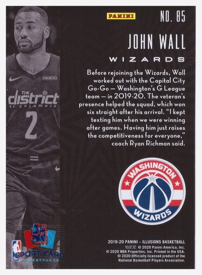 2019-20 Panini Illusions John Wall / Washington Wizards #85 – Image 2