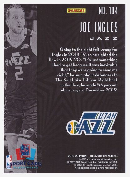 2019-20 Panini Illusions Joe Ingles / Utah Jazz #104 – Image 2