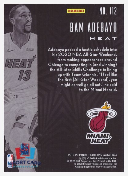 2019-20 Panini Illusions Bam Adebayo / Miami Heat #112 – Image 2