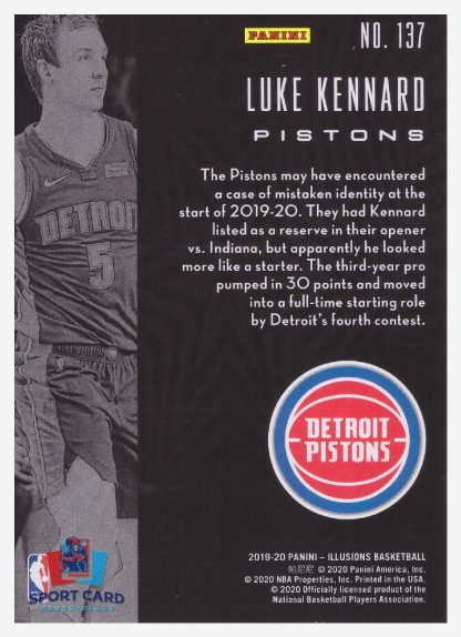 2019-20 Panini Illusions Luke Kennard / Detroit Pistons #137