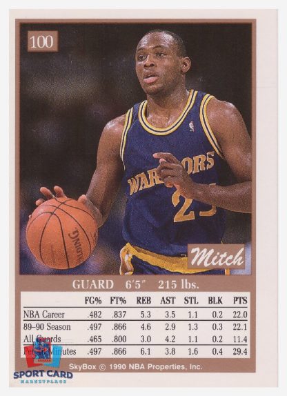 1990 Skybox Mitch Michmond / Golden State Warriors #100 – Image 2