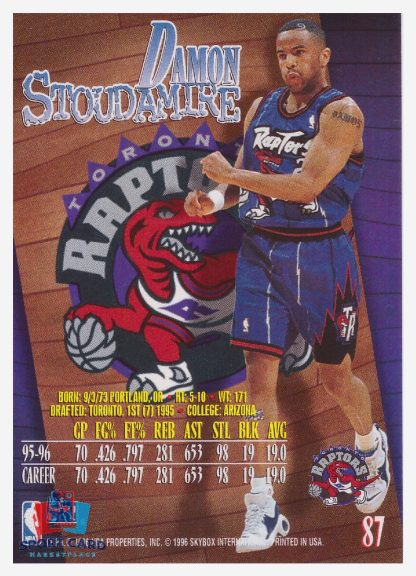 1996-97 Skybox Z Force Damon Stoudamire / Toronto Raptors #87