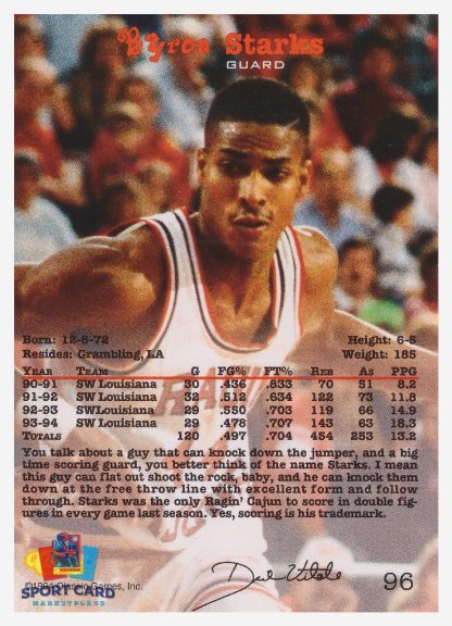 1994 Classic Byron Starks / Louisiana-Lafayette Ragin' Cajuns #96