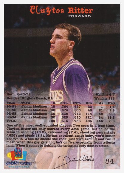 1994 Classic Clayton Ritter / James Madison Dukes #84