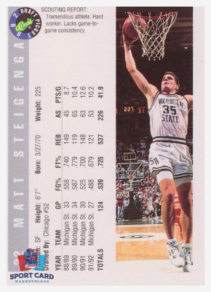1992 Classic Matt Steigenga / Michigan State #32