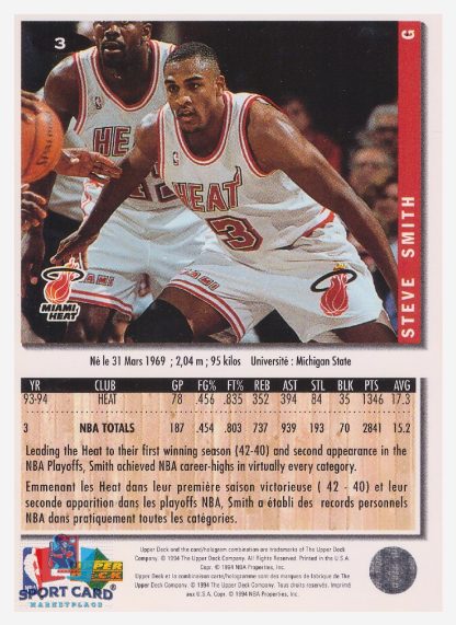 1994 Upper Deck Collector's Choice Steve Smith / Miami Heat #3