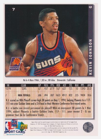 1994 Upper Deck Collector's Choice Kevin Johnson / Phoenix Suns #7