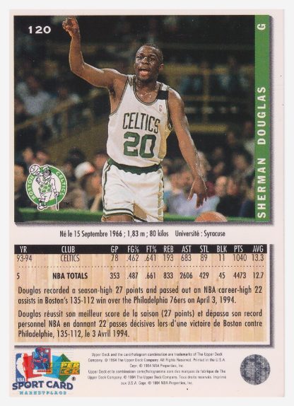 1994 Upper Deck Collector's Choice Sherman Douglas / Boston Celtics #120