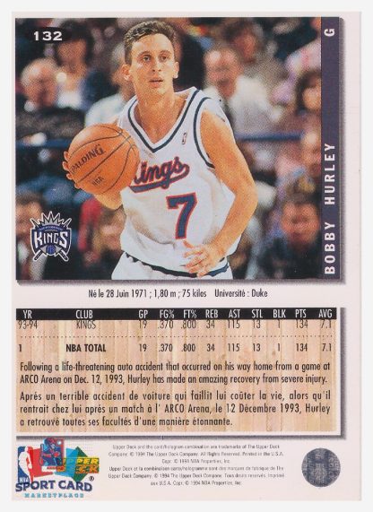 1994 Upper Deck Collector's Choice Bobby Hurley / Sacramento Kings #132