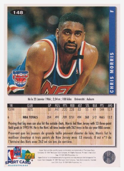 1994 Upper Deck Collector's Choice Chris Morris / New Jersey Nets #148