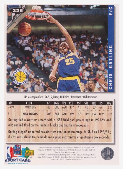 1994 Upper Deck Collector's Choice Chris Catling / Golden State Warriors #225